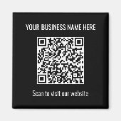 Einfaches, modernes QR Code Square Black Magnet (Vorne)