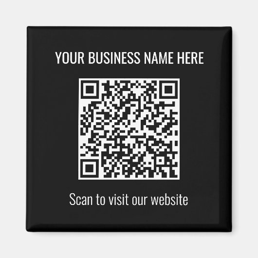 Einfaches, modernes QR Code Square Black Magnet (Vorne)