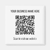 Einfaches, modernes QR Code Square Weißes Magnet (Vorne)