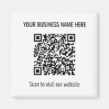 Einfaches, modernes QR Code Square Weißes Magnet