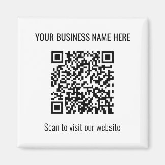 Einfaches, modernes QR Code Square Weißes Magnet