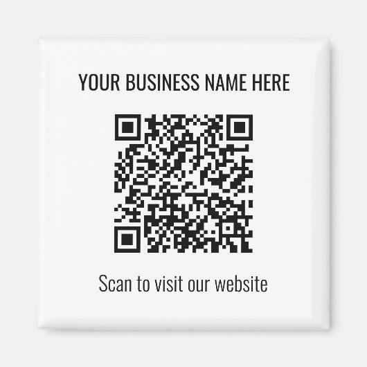 Einfaches, modernes QR Code Square Weißes Magnet (Vorne)