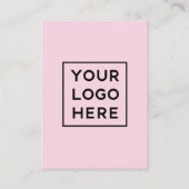 Einfaches, modernes QR-Format mit Logo-Back | Rosa Visitenkarte (Rückseite)