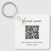 Einfaches, modernes QR-Format mit Logo-Back | Schlüsselanhänger (Vorderseite)