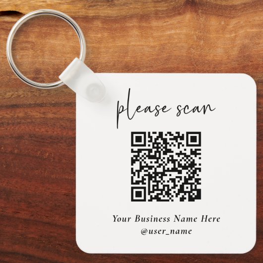 Einfaches, modernes QR-Format mit Logo-Back | Schlüsselanhänger (Vorderseite)