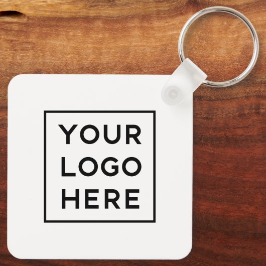 Einfaches, modernes QR-Format mit Logo-Back | Schlüsselanhänger (Rückseite)