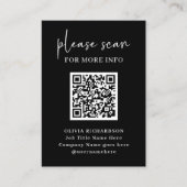 Einfaches, modernes QR-Format mit Logo-Back | Schw Visitenkarte (Vorderseite)