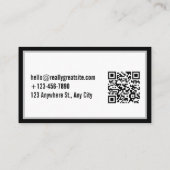 Einfaches, modernes QR-Format Visitenkarte (Rückseite)