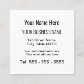 Einfaches, modernes Quadrat Hinzufügen Ihrer Logo- Quadratische Visitenkarte (Rückseite)