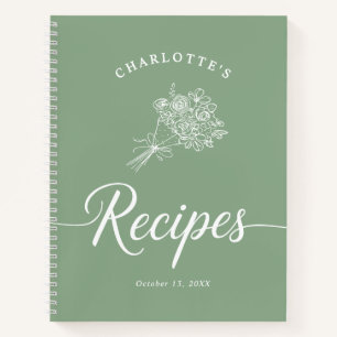 Einfaches modernes Rezeptbuch Notizblock