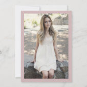 Einfaches, modernes Rosa Foto Sweet 16 16 Einladung (Rückseite)