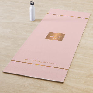 Einfaches modernes rosa gold chic monogrammiertes  yogamatte