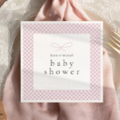 Einfaches, modernes rosa Kariertes Bow Serviette