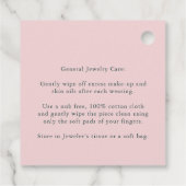 Einfaches, modernes Rosa-Logo Geschenkanhänger (Rückseite)