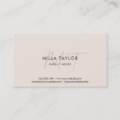 Einfaches, modernes, rosa Monogramm-Feministenlogo Visitenkarte (Vorderseite)