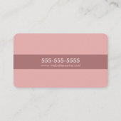 Einfaches, modernes Rosa Visitenkarte (Rückseite)