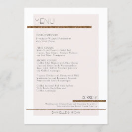 Einfaches, modernes, rosafarbenes, weißes Menü Einladung