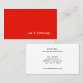 Einfaches, modernes Rot Beruflich Visitenkarte (Vorne/Hinten)