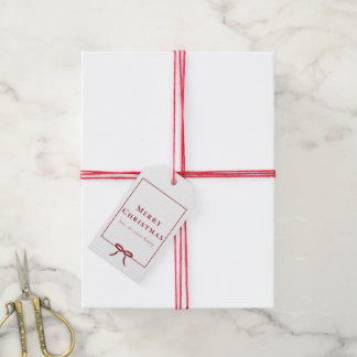 Einfaches modernes rotes Band  Geschenkanhänger