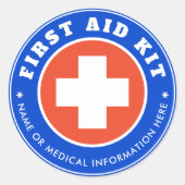 Einfaches modernes Rotes Kreuz Gesundheitswesen Bl Runder Aufkleber (Vorderseite)