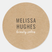 Einfaches, modernes Rustikal Runder Aufkleber (Vorderseite)