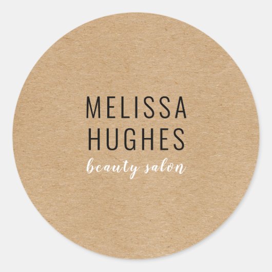 Einfaches, modernes Rustikal Runder Aufkleber (Vorderseite)
