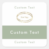 Einfaches Modernes Salbeigrünes Geschäftslogo Benu Quadratischer Aufkleber (Vorderseite)