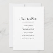 Einfaches Modernes Save the Date Elegantes Skript (Rückseite)