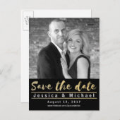 Einfaches modernes Save the Date Foto Ankündigungspostkarte (Vorne/Hinten)
