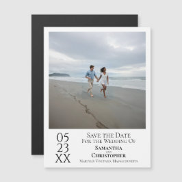 Einfaches, modernes Save the Date Foto White Magne Magnetkarte