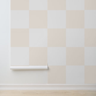 Einfaches modernes Schachbrettmuster in Weiß und C Tapete