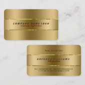 Einfaches, modernes Schlichtes Gold-Metalldesign Visitenkarte (Vorne/Hinten)