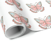 Einfaches modernes Schmetterlingsmuster Geschenkpapier (Rolleneckpunkt)