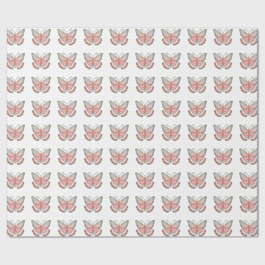 Einfaches modernes Schmetterlingsmuster Geschenkpapier (Flach)