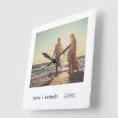 Einfaches, modernes Schwarz-Weiß-Foto Quadratische Wanduhr (Winkel)