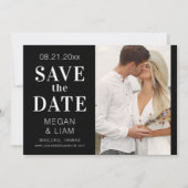 Einfaches, modernes Schwarz-Weiß-Foto Save The Date (Vorderseite)