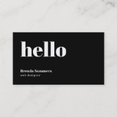 Einfaches, modernes Schwarz-Weiß-Hintergrundbild Q Visitenkarte (Vorderseite)