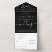 Einfaches modernes Schwarz-Weiß-Hochzeitsstil-Foto All In One Einladung (Innen Boden)