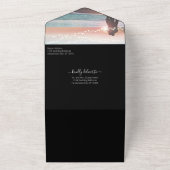 Einfaches modernes Schwarz-Weiß-Hochzeitsstil-Foto All In One Einladung (Außenbereich)