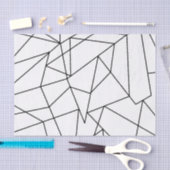 Einfaches modernes Schwarz-Weiß-Muster Seidenpapier (Handwerk)