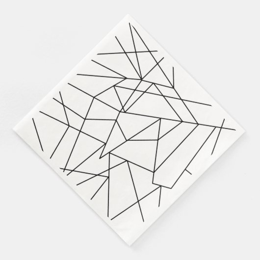 Einfaches modernes Schwarz-Weiß-Muster Serviette (Ecke)