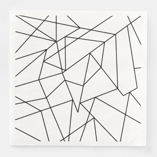 Einfaches modernes Schwarz-Weiß-Muster Serviette (Vorderseite)