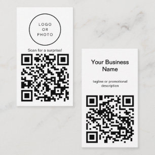 Einfaches modernes Schwarz-Weiß-QR-Code-Logo aufre Visitenkarte