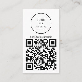 Einfaches, modernes Schwarz-Weiß-QR-Logo Visitenkarte