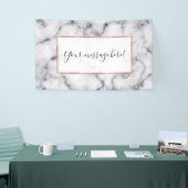 Einfaches, modernes Schwarz-weißes Marmorsteinmust Banner (Messeveranstaltung)