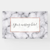 Einfaches, modernes Schwarz-weißes Marmorsteinmust Banner (Horizontal)