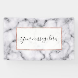 Einfaches, modernes Schwarz-weißes Marmorsteinmust Banner