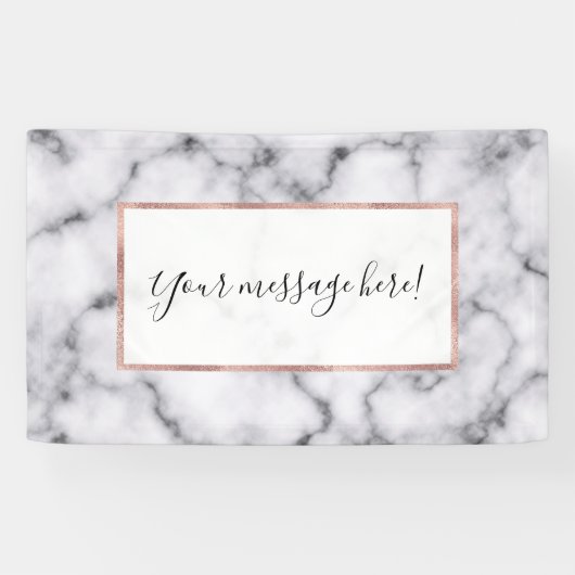 Einfaches, modernes Schwarz-weißes Marmorsteinmust Banner (Horizontal)