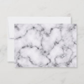 Einfaches, modernes Schwarz-weißes Marmorsteinmust Save The Date (Rückseite)