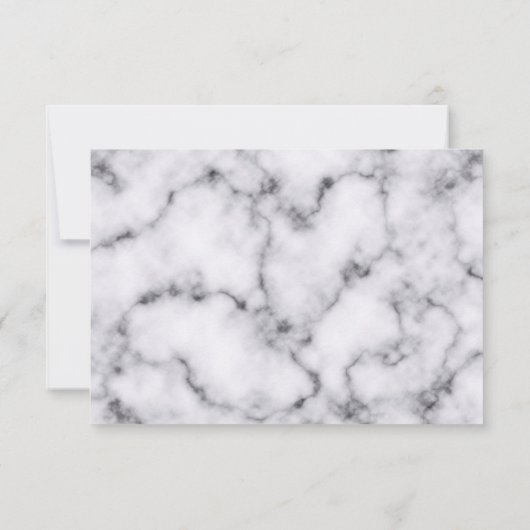 Einfaches, modernes Schwarz-weißes Marmorsteinmust Save The Date (Rückseite)